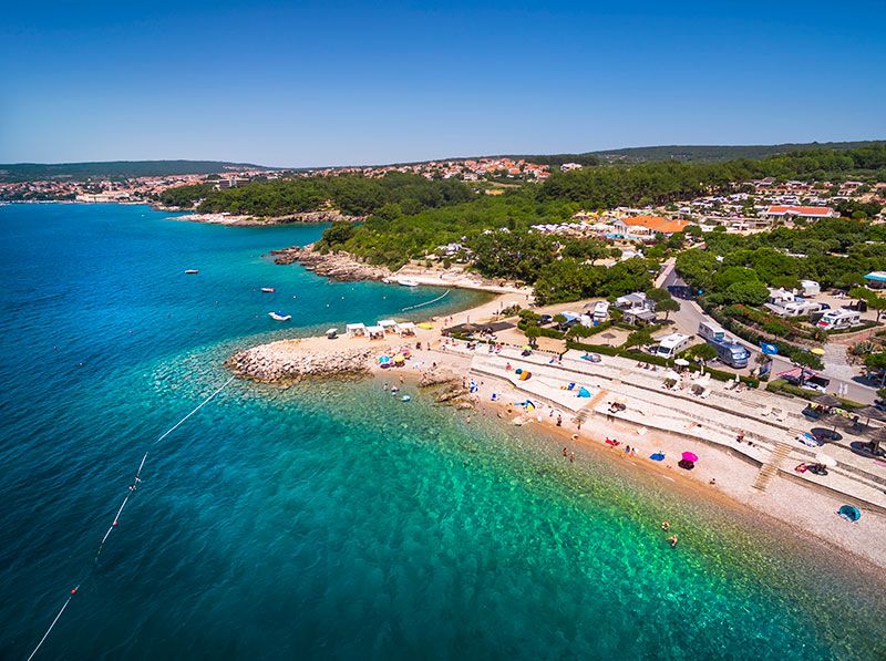 Übersicht  der Strand des Campingplatzes